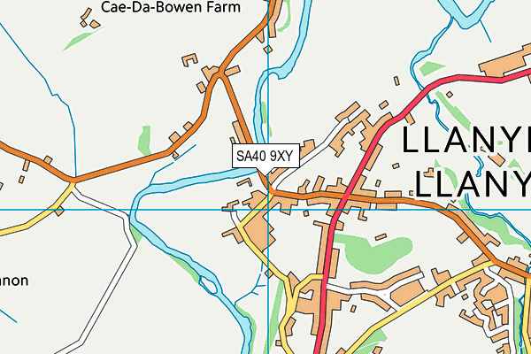 SA40 9XY map - OS VectorMap District (Ordnance Survey)