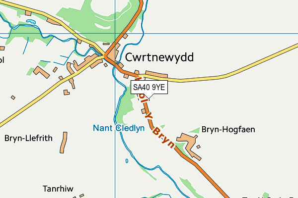 SA40 9YE map - OS VectorMap District (Ordnance Survey)