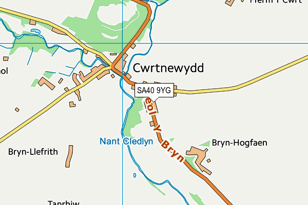 SA40 9YG map - OS VectorMap District (Ordnance Survey)