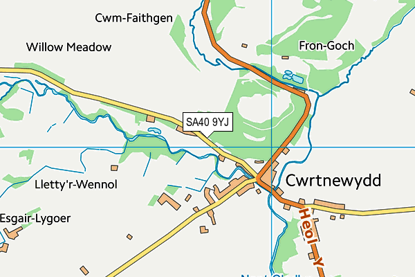 SA40 9YJ map - OS VectorMap District (Ordnance Survey)