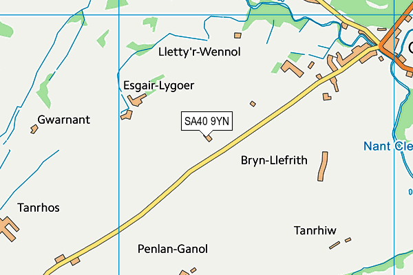 SA40 9YN map - OS VectorMap District (Ordnance Survey)