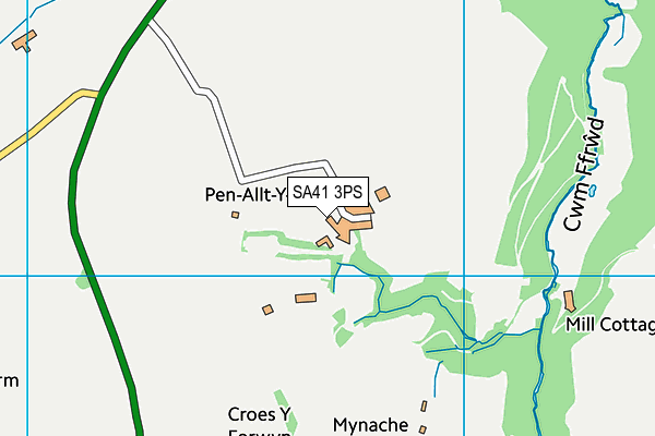 SA41 3PS map - OS VectorMap District (Ordnance Survey)