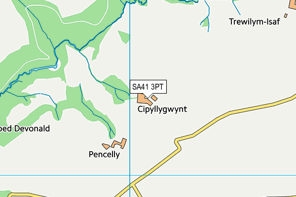 SA41 3PT map - OS VectorMap District (Ordnance Survey)