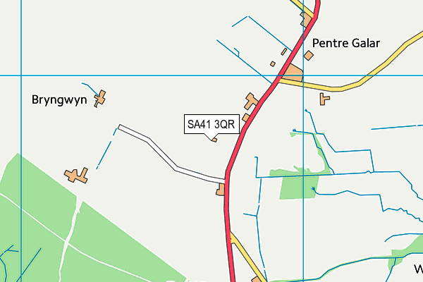 SA41 3QR map - OS VectorMap District (Ordnance Survey)