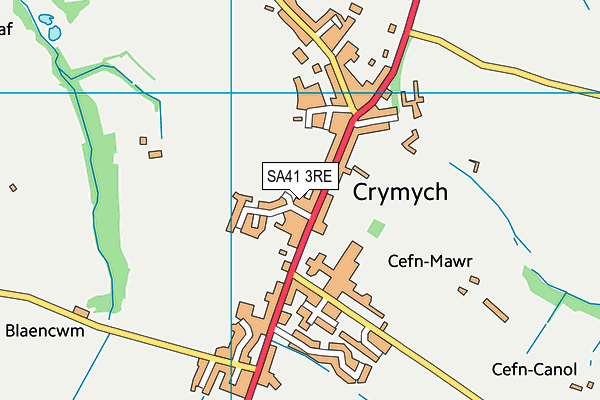 SA41 3RE map - OS VectorMap District (Ordnance Survey)