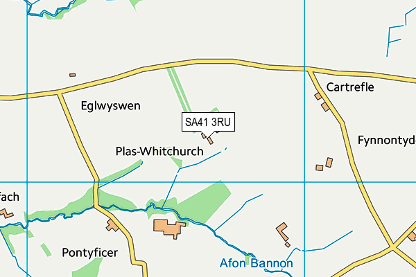 SA41 3RU map - OS VectorMap District (Ordnance Survey)