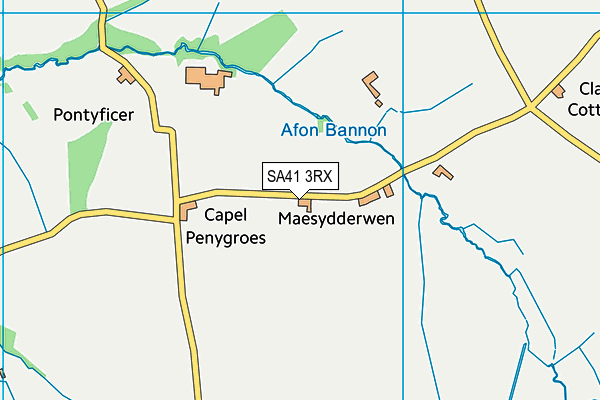 SA41 3RX map - OS VectorMap District (Ordnance Survey)