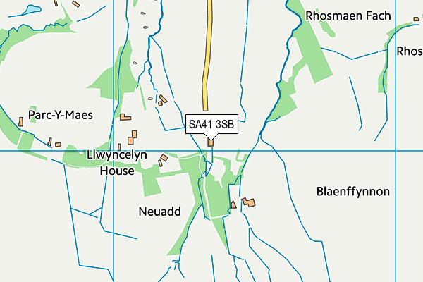 SA41 3SB map - OS VectorMap District (Ordnance Survey)