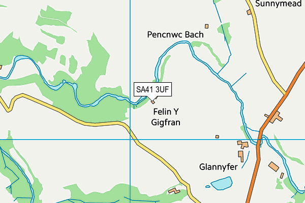 SA41 3UF map - OS VectorMap District (Ordnance Survey)