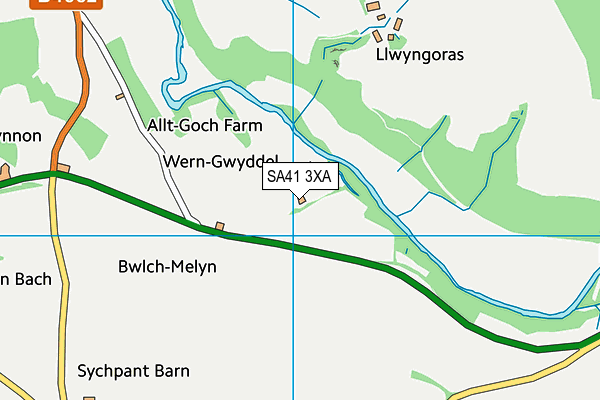 SA41 3XA map - OS VectorMap District (Ordnance Survey)