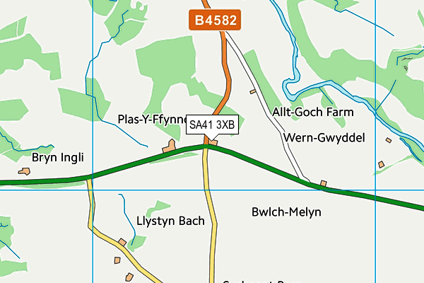 SA41 3XB map - OS VectorMap District (Ordnance Survey)