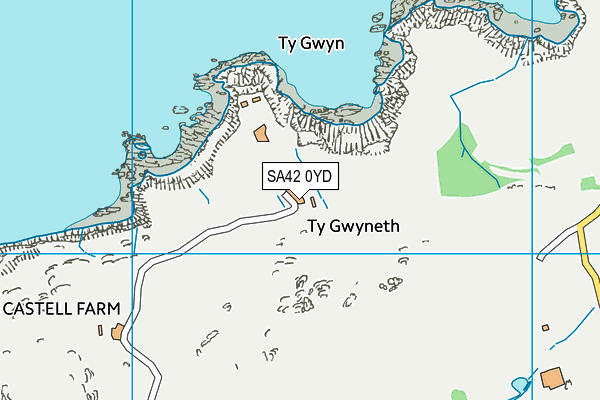 SA42 0YD map - OS VectorMap District (Ordnance Survey)