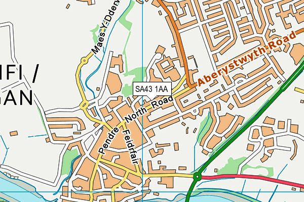 SA43 1AA map - OS VectorMap District (Ordnance Survey)