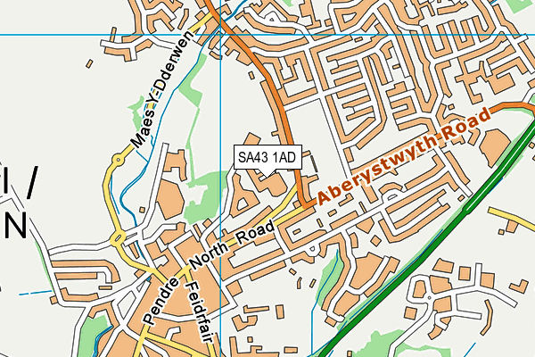 SA43 1AD map - OS VectorMap District (Ordnance Survey)