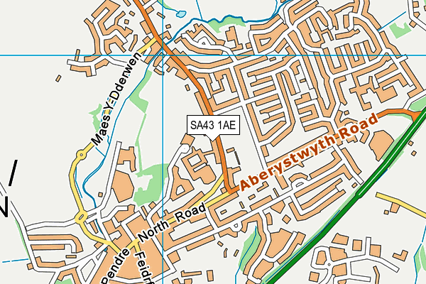 SA43 1AE map - OS VectorMap District (Ordnance Survey)