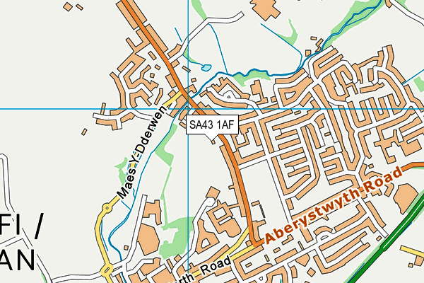 SA43 1AF map - OS VectorMap District (Ordnance Survey)