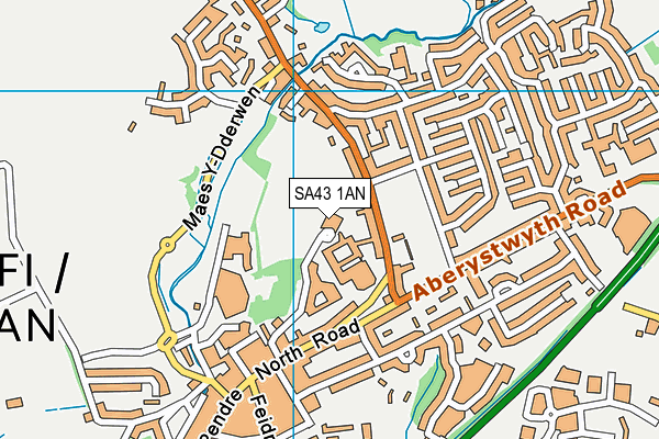 SA43 1AN map - OS VectorMap District (Ordnance Survey)