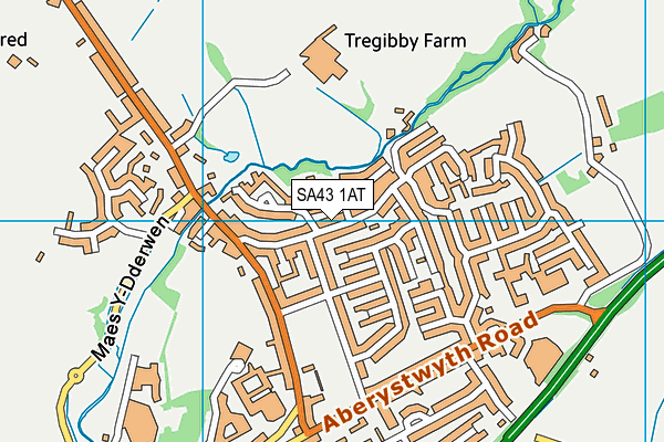 SA43 1AT map - OS VectorMap District (Ordnance Survey)