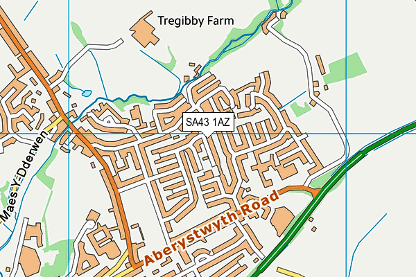 SA43 1AZ map - OS VectorMap District (Ordnance Survey)