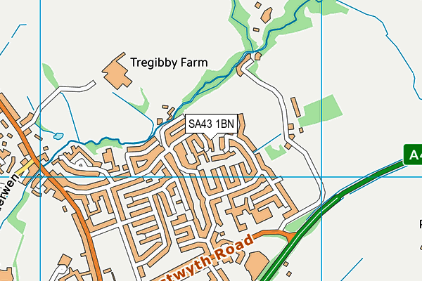 SA43 1BN map - OS VectorMap District (Ordnance Survey)