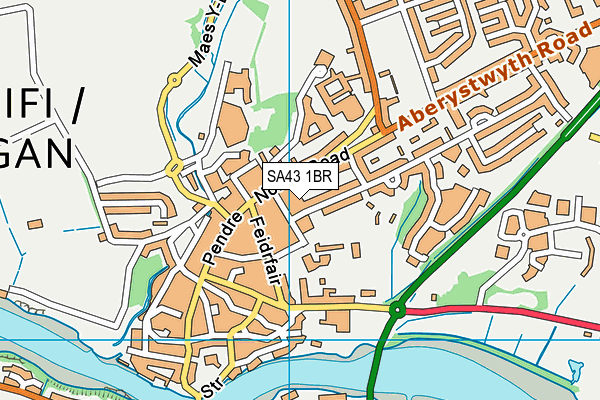 SA43 1BR map - OS VectorMap District (Ordnance Survey)