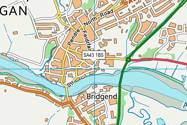 SA43 1BS map - OS VectorMap District (Ordnance Survey)