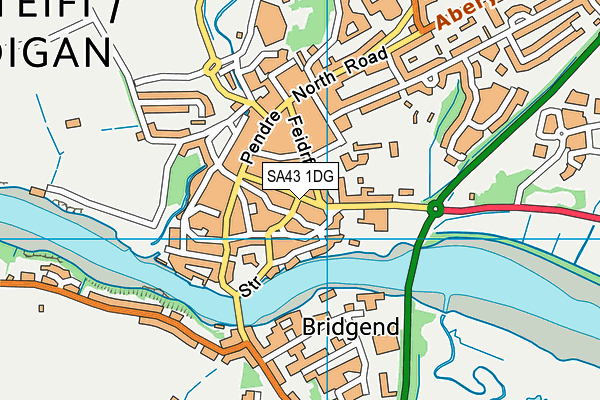 SA43 1DG map - OS VectorMap District (Ordnance Survey)