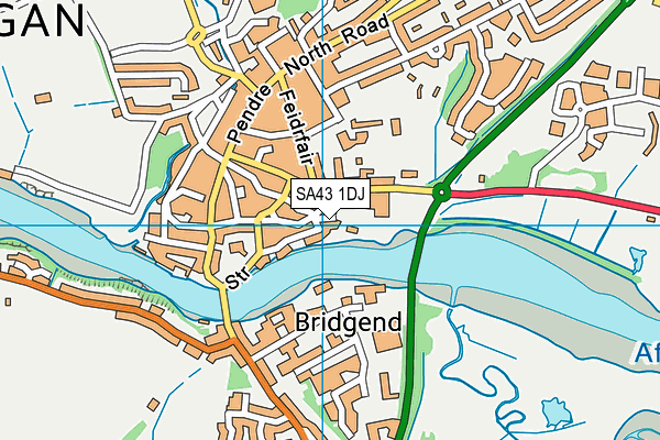 SA43 1DJ map - OS VectorMap District (Ordnance Survey)