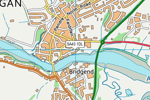 SA43 1DL map - OS VectorMap District (Ordnance Survey)