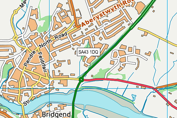 SA43 1DQ map - OS VectorMap District (Ordnance Survey)