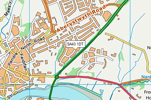 SA43 1DT map - OS VectorMap District (Ordnance Survey)