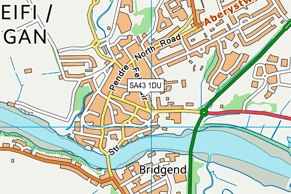 SA43 1DU map - OS VectorMap District (Ordnance Survey)