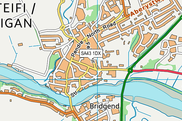 SA43 1DX map - OS VectorMap District (Ordnance Survey)