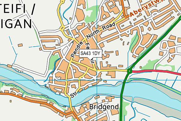 SA43 1DY map - OS VectorMap District (Ordnance Survey)