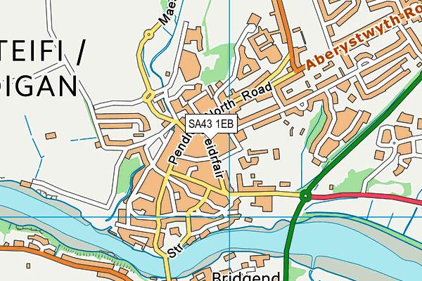 SA43 1EB map - OS VectorMap District (Ordnance Survey)