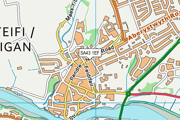 SA43 1EF map - OS VectorMap District (Ordnance Survey)