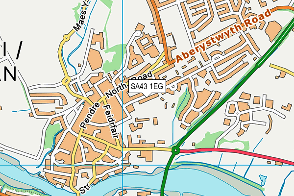 SA43 1EG map - OS VectorMap District (Ordnance Survey)