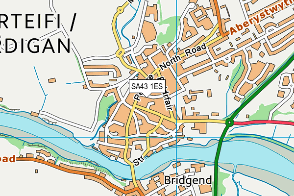 SA43 1ES map - OS VectorMap District (Ordnance Survey)