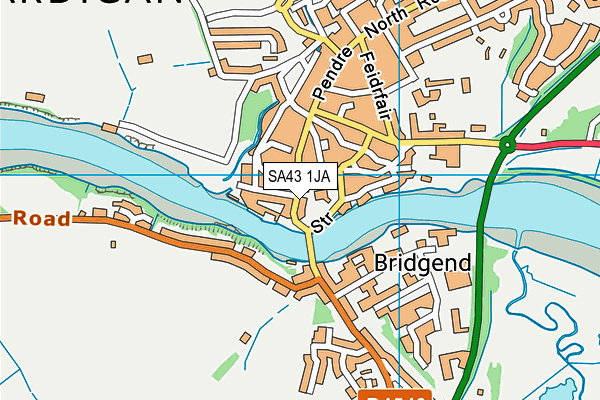 SA43 1JA map - OS VectorMap District (Ordnance Survey)