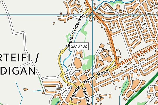 SA43 1JZ map - OS VectorMap District (Ordnance Survey)