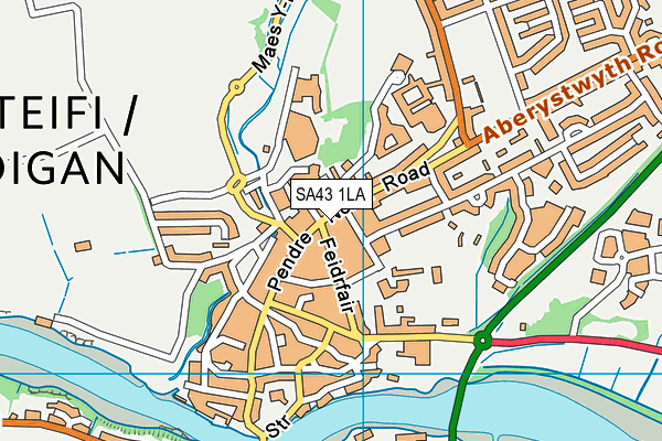 SA43 1LA map - OS VectorMap District (Ordnance Survey)