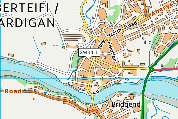 SA43 1LL map - OS VectorMap District (Ordnance Survey)