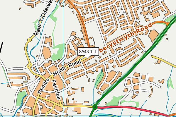 SA43 1LT map - OS VectorMap District (Ordnance Survey)