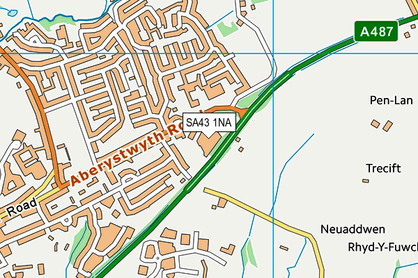 SA43 1NA map - OS VectorMap District (Ordnance Survey)