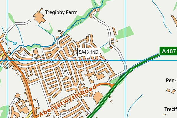 SA43 1ND map - OS VectorMap District (Ordnance Survey)