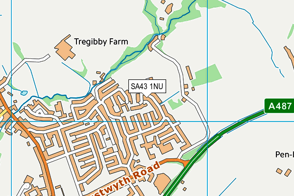 SA43 1NU map - OS VectorMap District (Ordnance Survey)