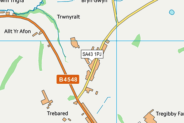 SA43 1PJ map - OS VectorMap District (Ordnance Survey)