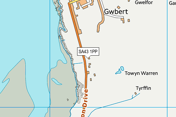 SA43 1PP map - OS VectorMap District (Ordnance Survey)