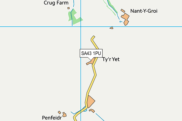 SA43 1PU map - OS VectorMap District (Ordnance Survey)