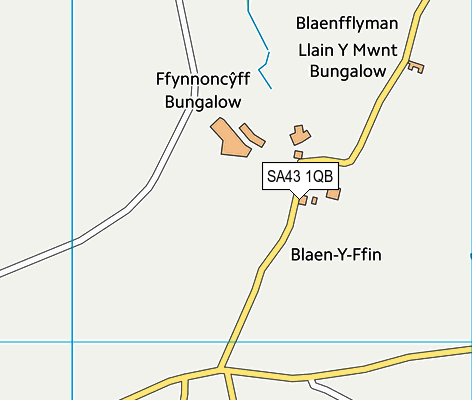 SA43 1QB map - OS VectorMap District (Ordnance Survey)